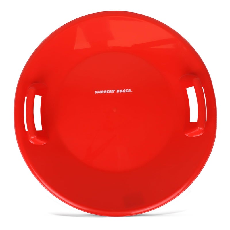 Slippery Racer Heavy-Duty Cold Resistant Downhill Pro Adults and Kids Plastic Outdoor Winter Saucer Disc Snow Sled with Handles (RED, 3) - Image 2
